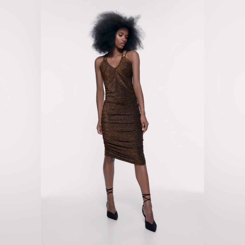 Brown Shimmer Zara Dress